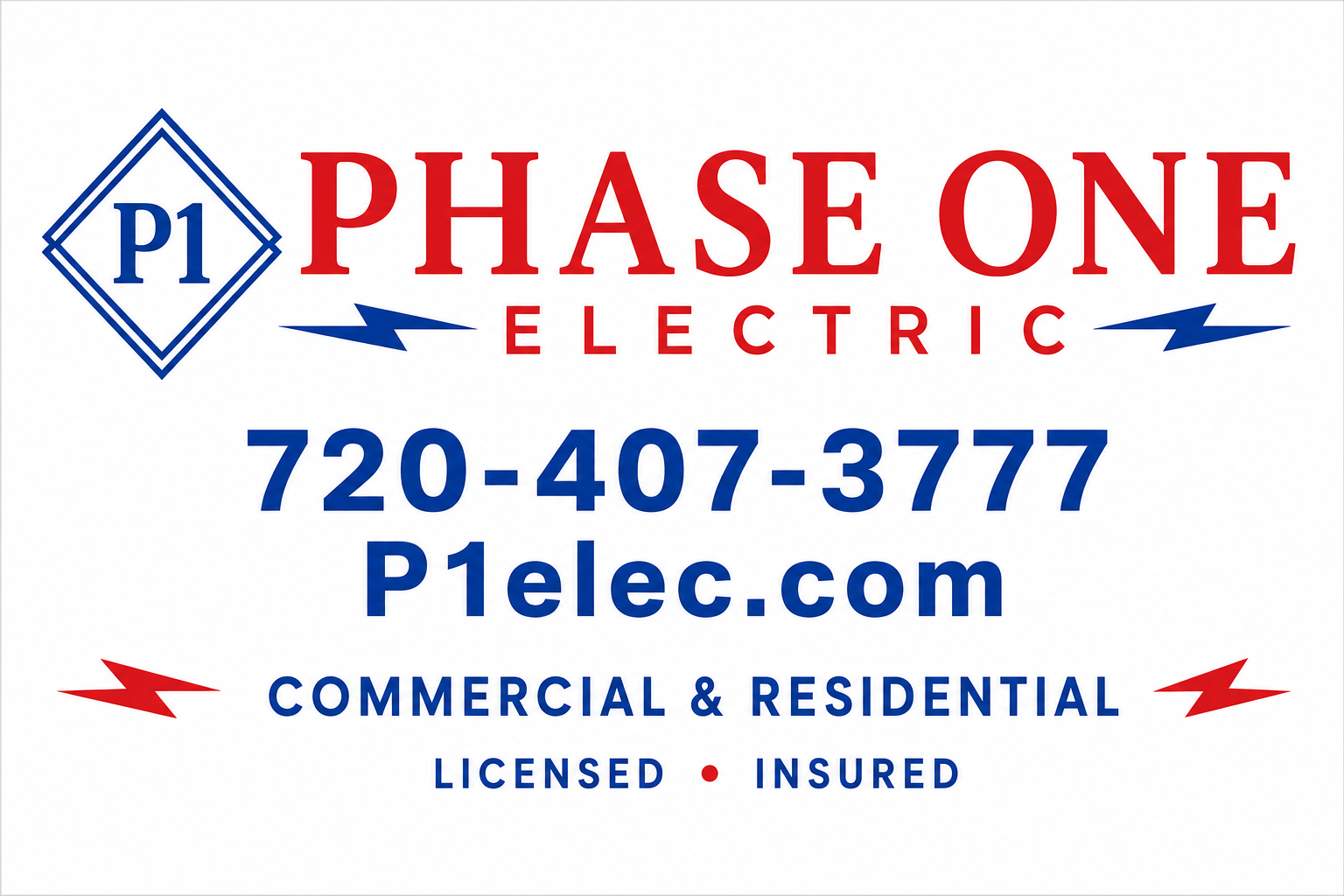 Phase One Electric — commercial and residential electrical contractor, 720-407-3777